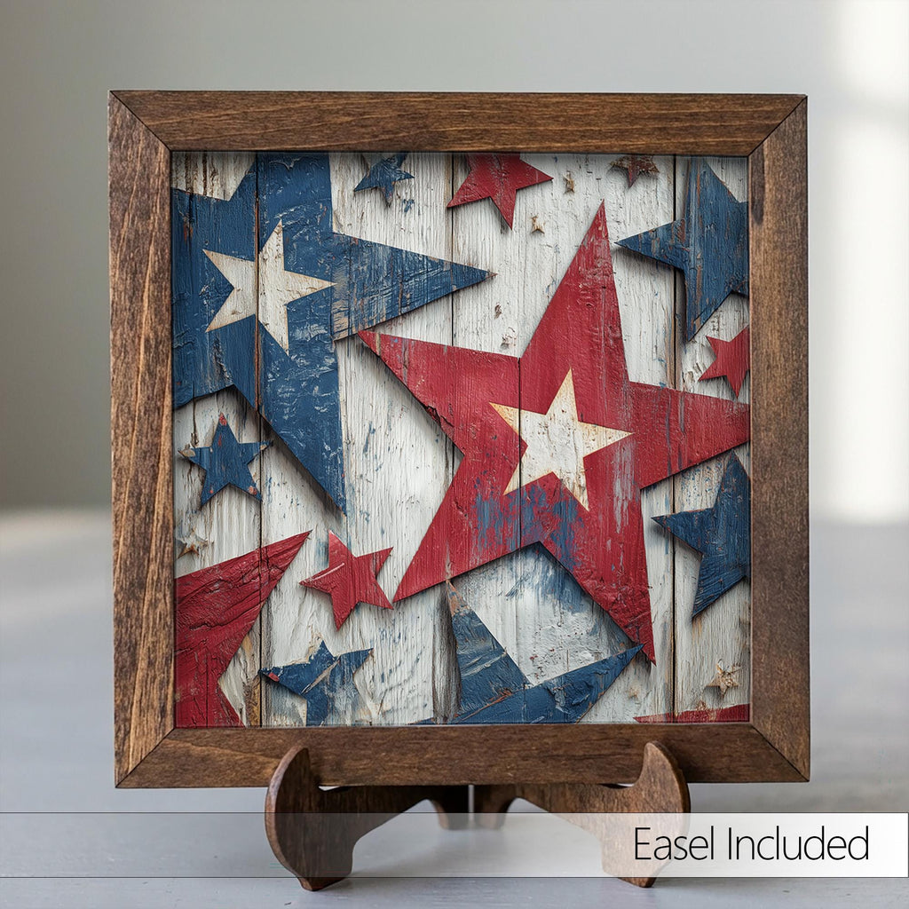 Pick 2 Patriotic Wood Signs Bundle | Farmhouse Americana Decor Set | 4th of July Tiered Tray Decor | Rustic Shelf Sitter Gift - TheGrumpyRooster