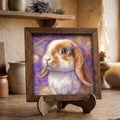 Framed Bunny Rabbit Art Print | Rustic Farmhouse Shelf Decor