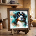 Framed Bernese Mountain Dog Art Print | Watercolor Farmhouse Decor