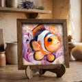 Framed Clownfish Art Print | Watercolor Ocean Fish Shelf Decor