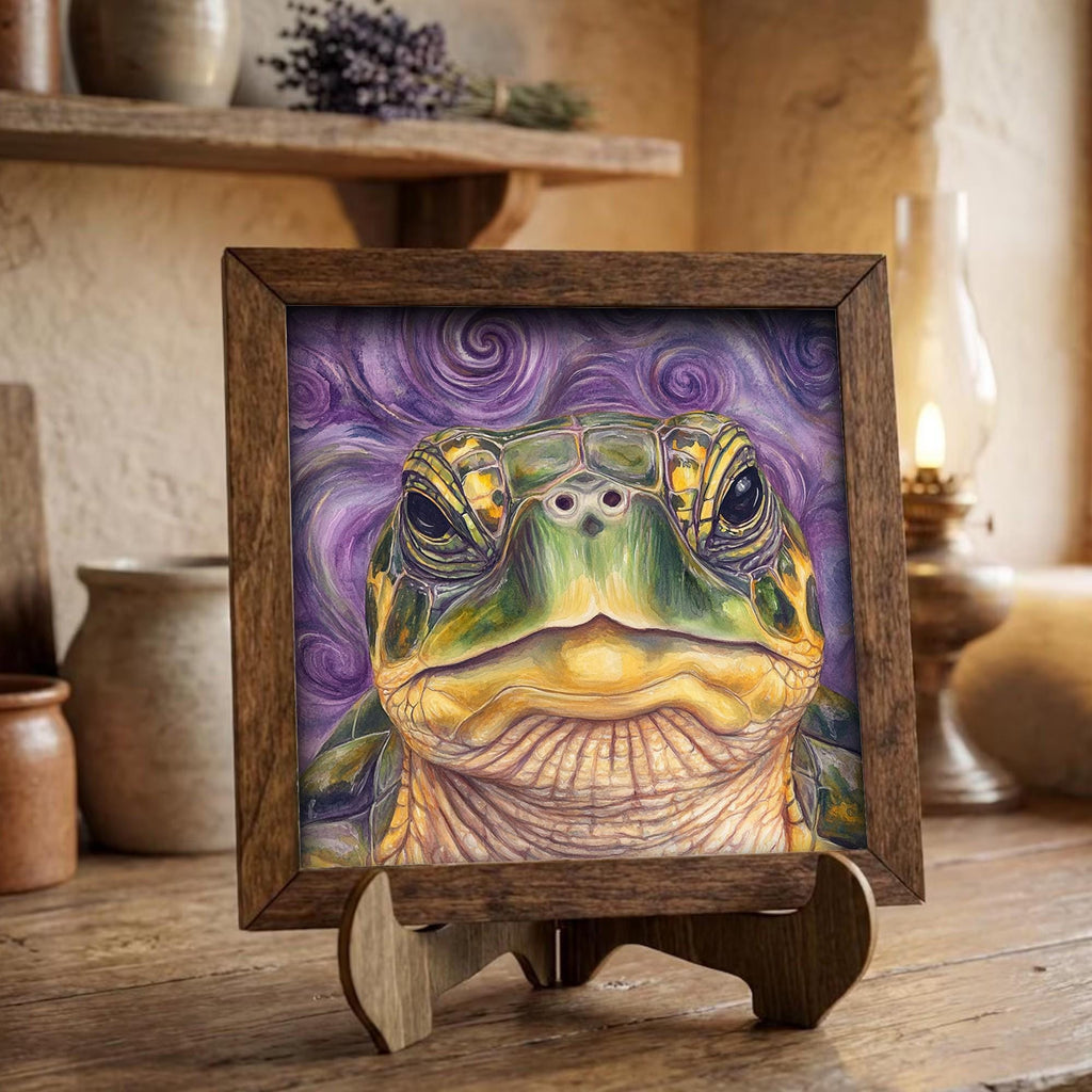 Framed Sea Turtle Art Print | Whimsical Coastal Farmhouse Decor