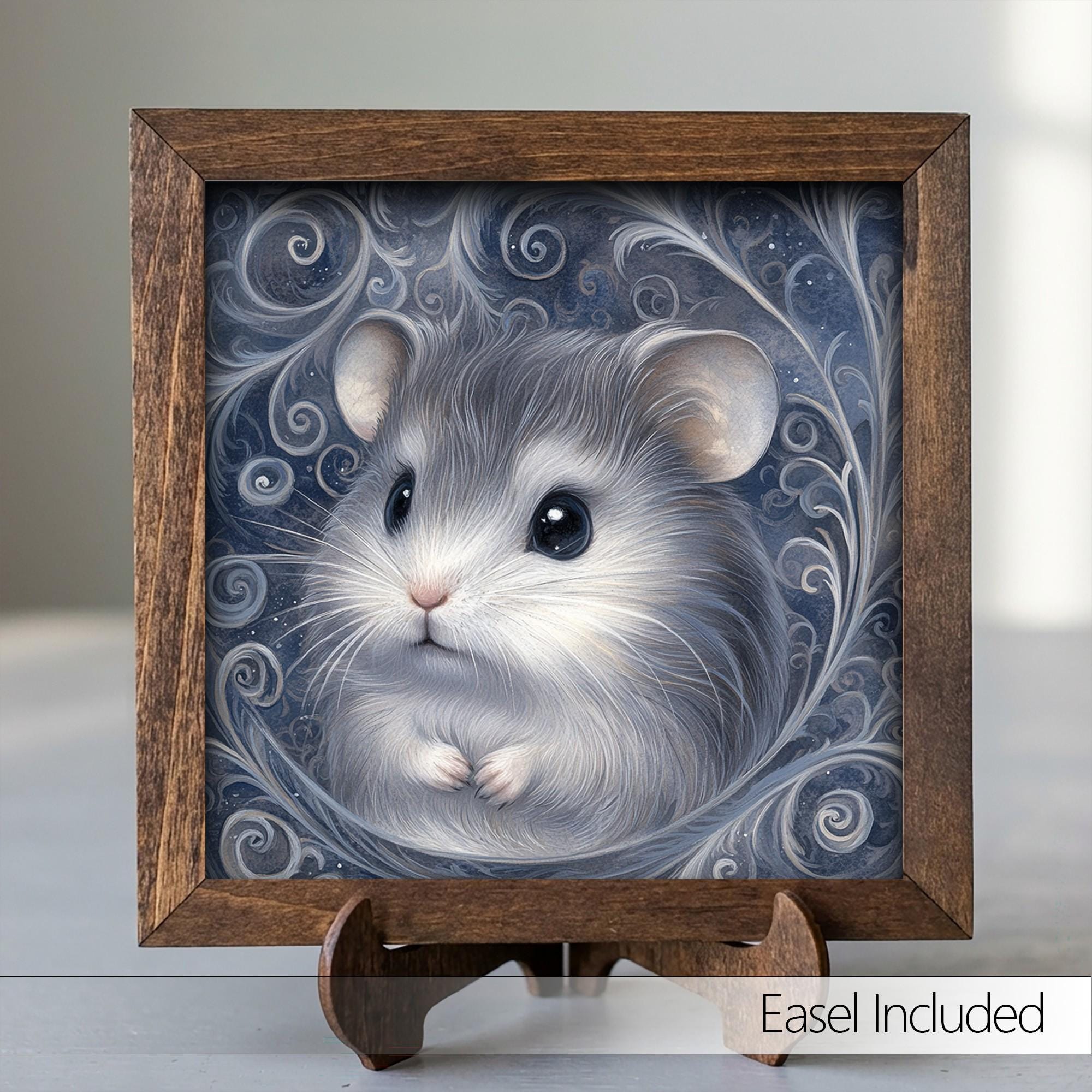Framed Mouse Art Print | Whimsical Farmhouse Shelf Decor