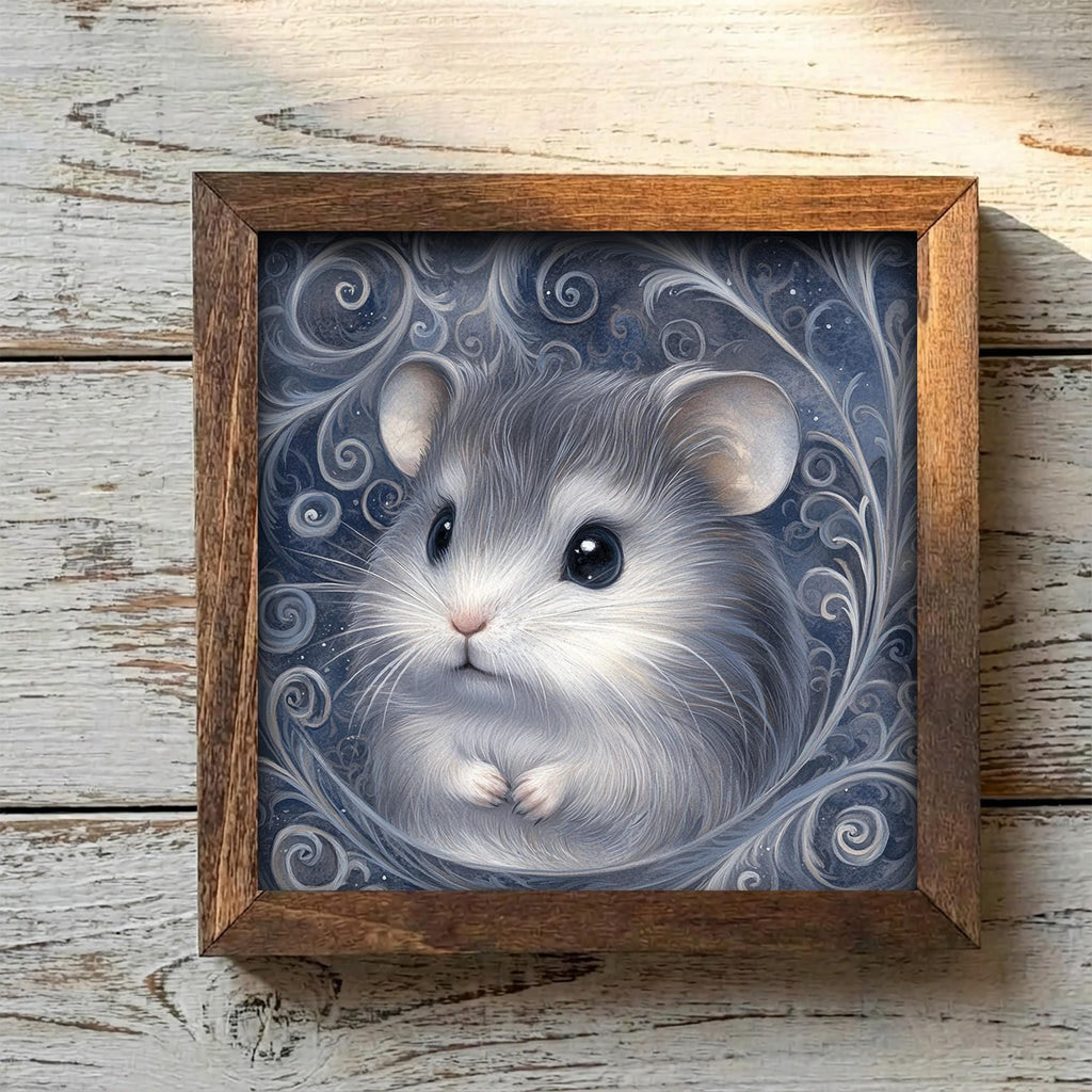 Framed Mouse Art Print | Whimsical Farmhouse Shelf Decor