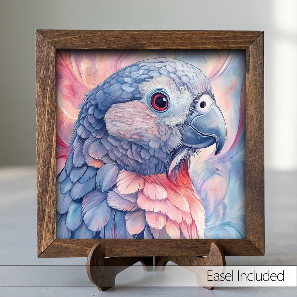 Framed Parrot Art Print | Watercolor Bird Farmhouse Decor