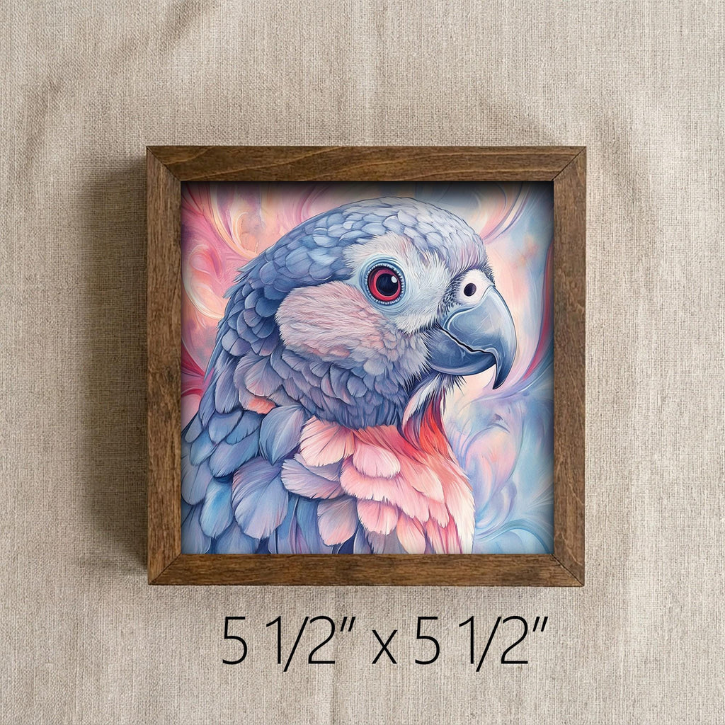 Framed Parrot Art Print | Watercolor Bird Farmhouse Decor