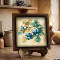 Framed Blueberry Art Print | Rustic Farmhouse Shelf Decor
