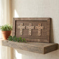 Framed Triple Cross Art Print | Rustic Farmhouse Shelf Decor