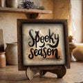 Framed Spooky Season Art Print | Rustic Halloween Shelf Decor
