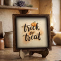 Framed Trick or Treat Art Print | Rustic Fall Halloween Shelf Decor
