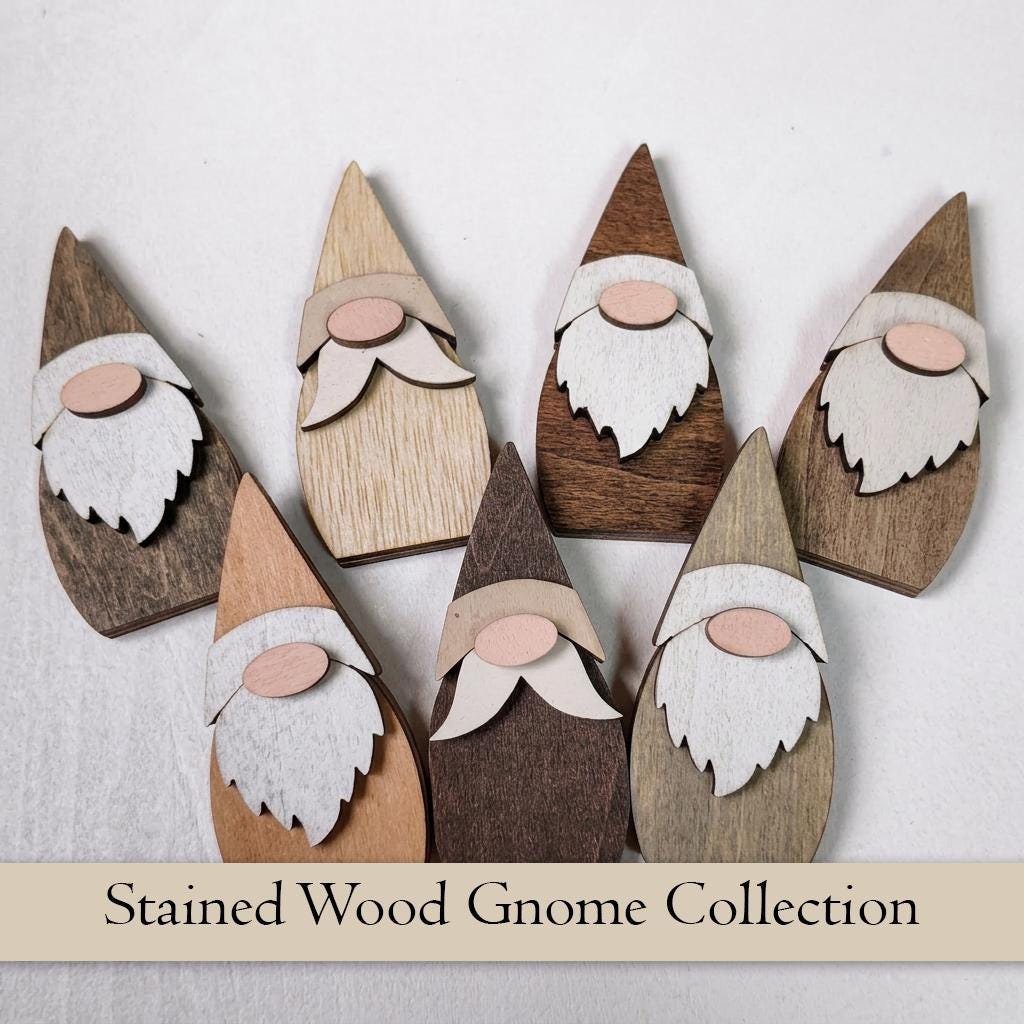 Pocket Gnome Bowl Fillers | Mini Wooden Gnome Set | Tier Tray Decor | Dough Bowl Filler | Farmhouse Gnome Decor | Tiny Collectible Gnomes - TheGrumpyRooster