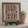 Land of the Free Wood Sign | Farmhouse Americana Decor, Tiered Tray Shelf Sitter - TheGrumpyRooster