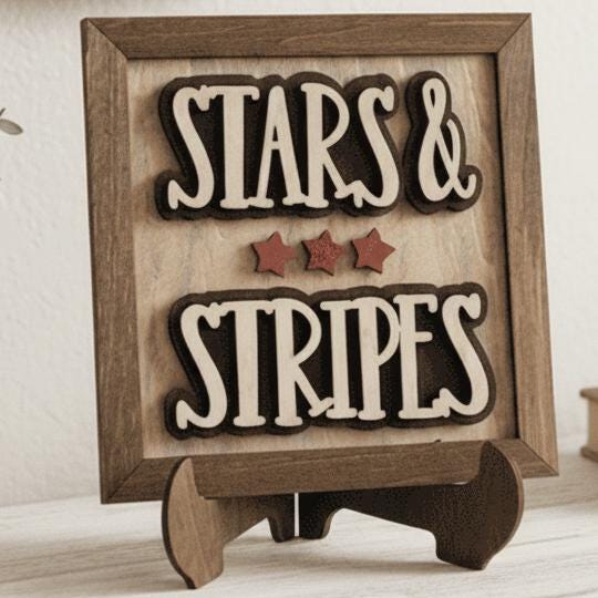 Patriotic Wood Signs | Stars Stripes, Land Free | Farmhouse 4th July Decor - TheGrumpyRooster