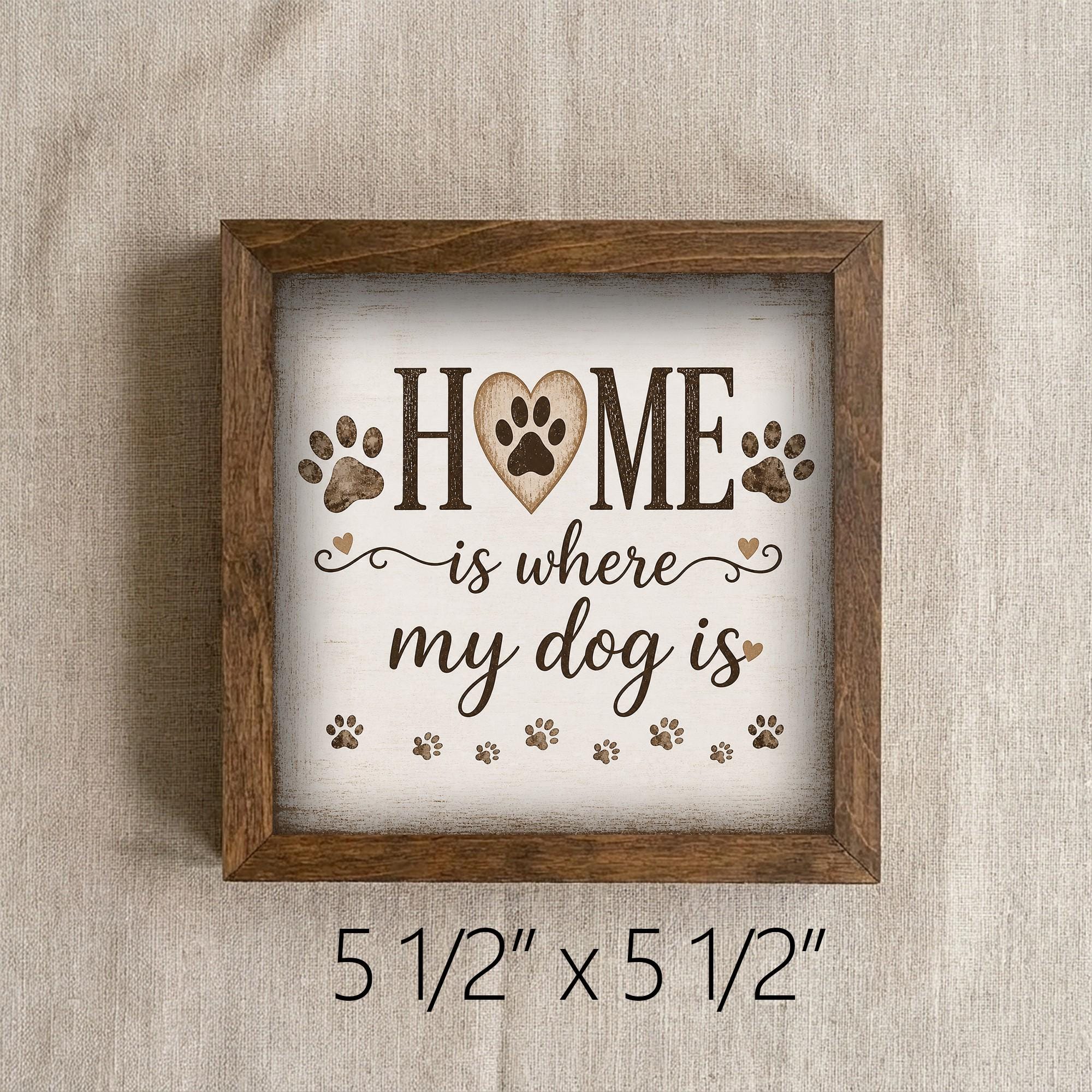 Framed Dog Paw Print Art | Rustic Farmhouse Pet Decor
