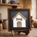 Framed Dog House Art Print | Rustic Farmhouse Shelf Decor (includes easel) | Dog Lovers Gift