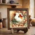 Framed Guinea Pig Art Print | Rustic Farmhouse Shelf Decor