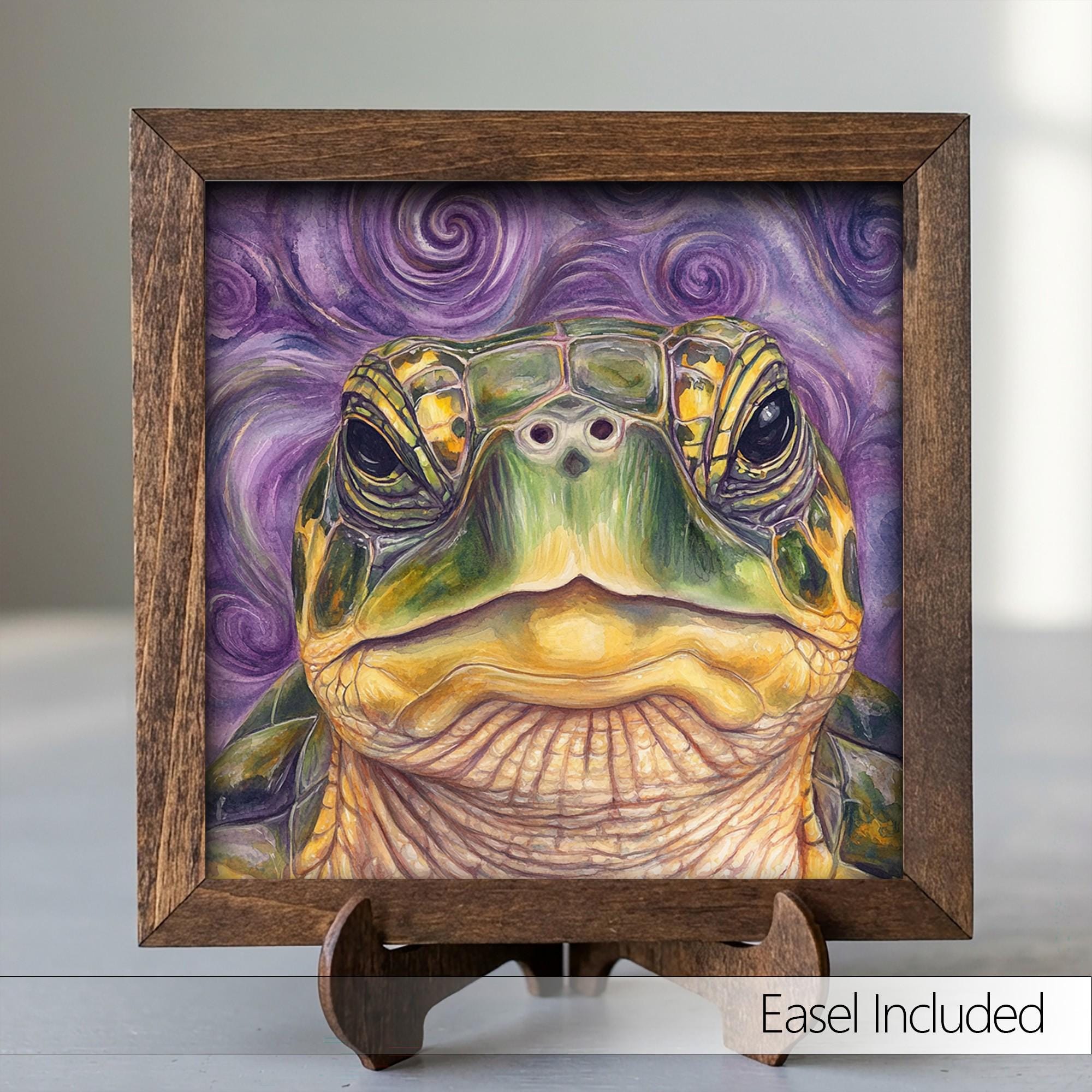 Framed Sea Turtle Art Print | Whimsical Coastal Farmhouse Decor