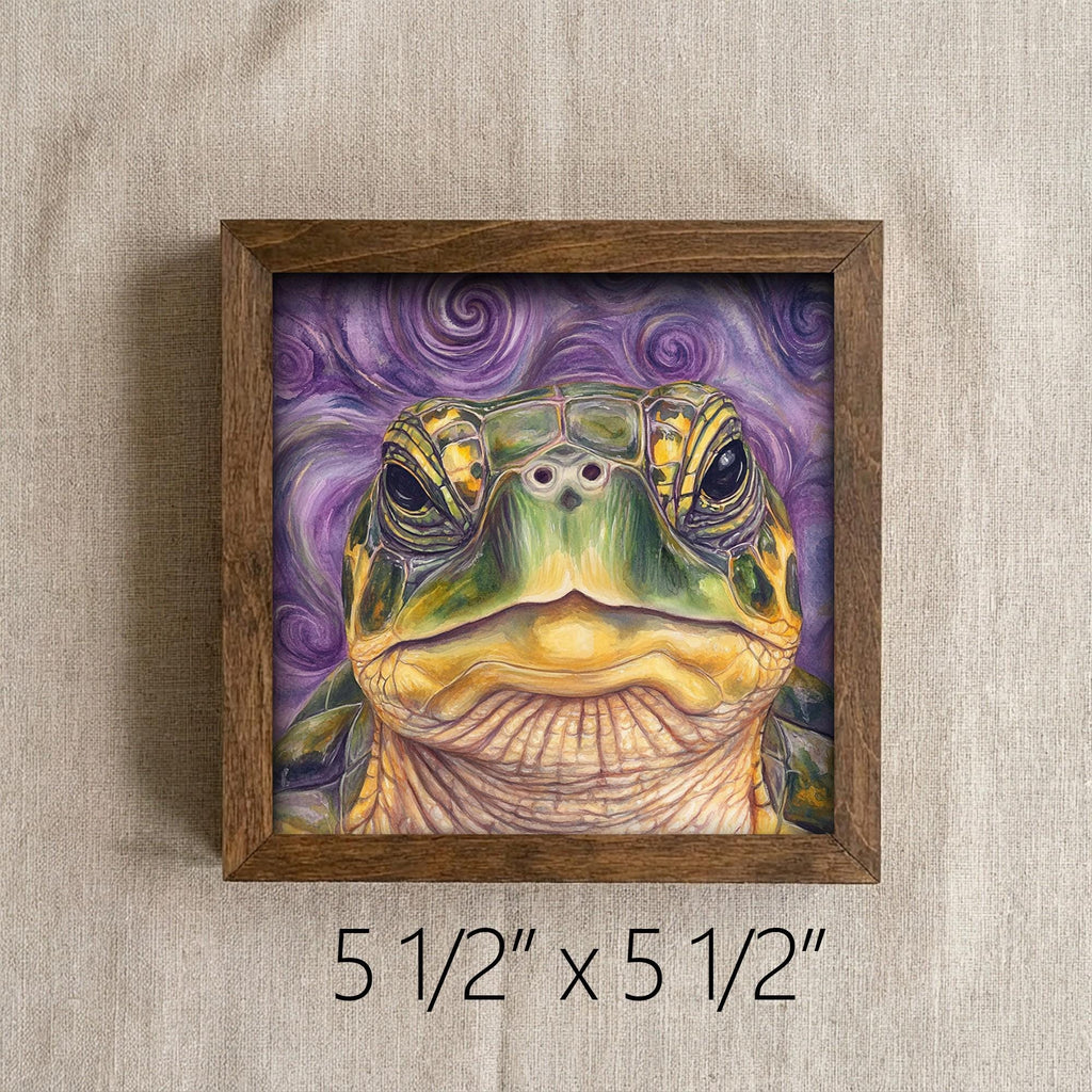 Framed Sea Turtle Art Print | Whimsical Coastal Farmhouse Decor