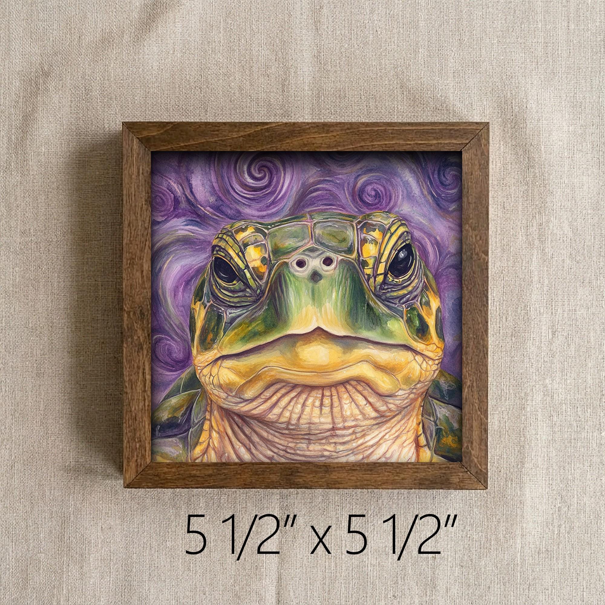 Framed Sea Turtle Art Print | Whimsical Coastal Farmhouse Decor