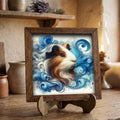 Framed Guinea Pig Art Print | Watercolor Pet Portrait Shelf Decor