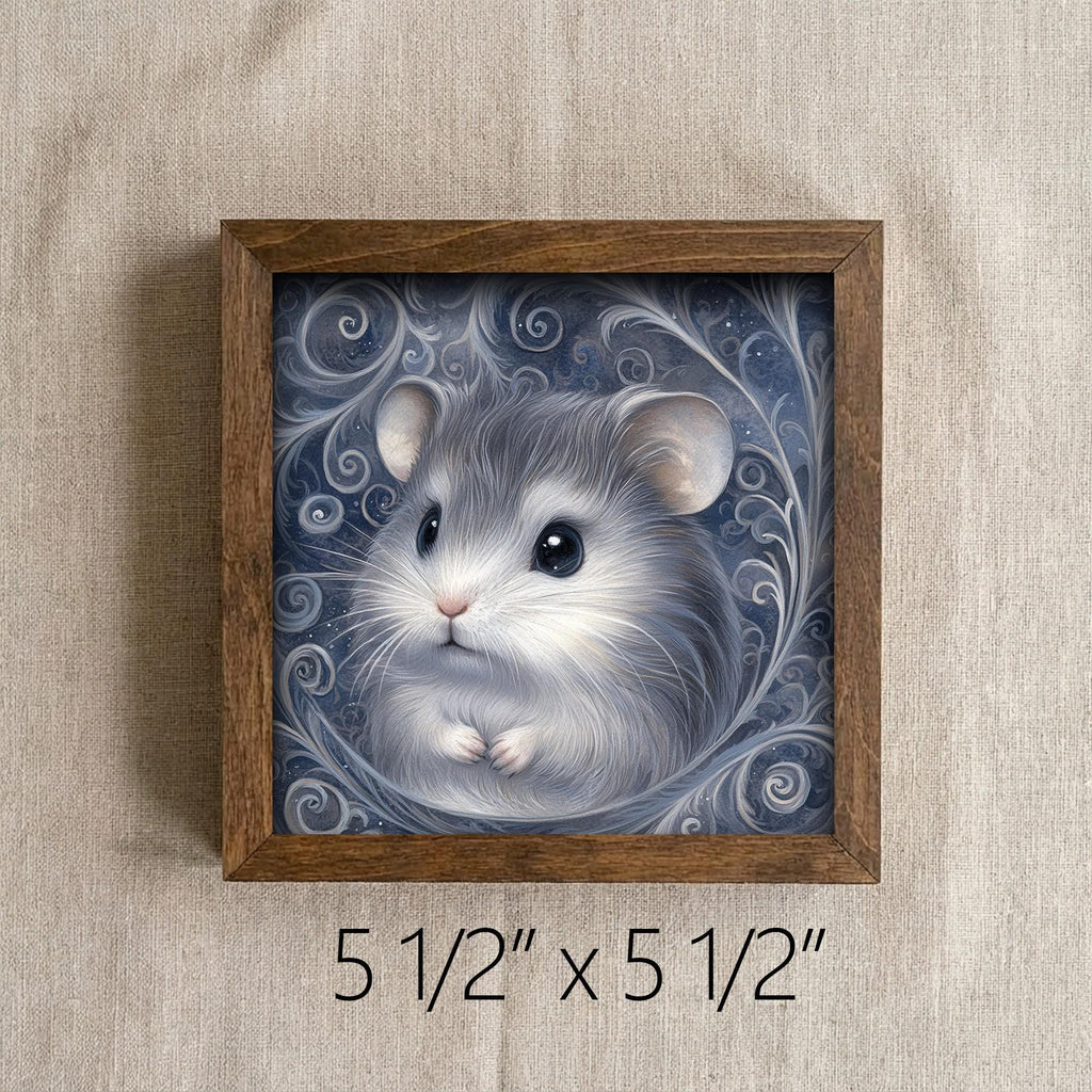 Framed Mouse Art Print | Whimsical Farmhouse Shelf Decor