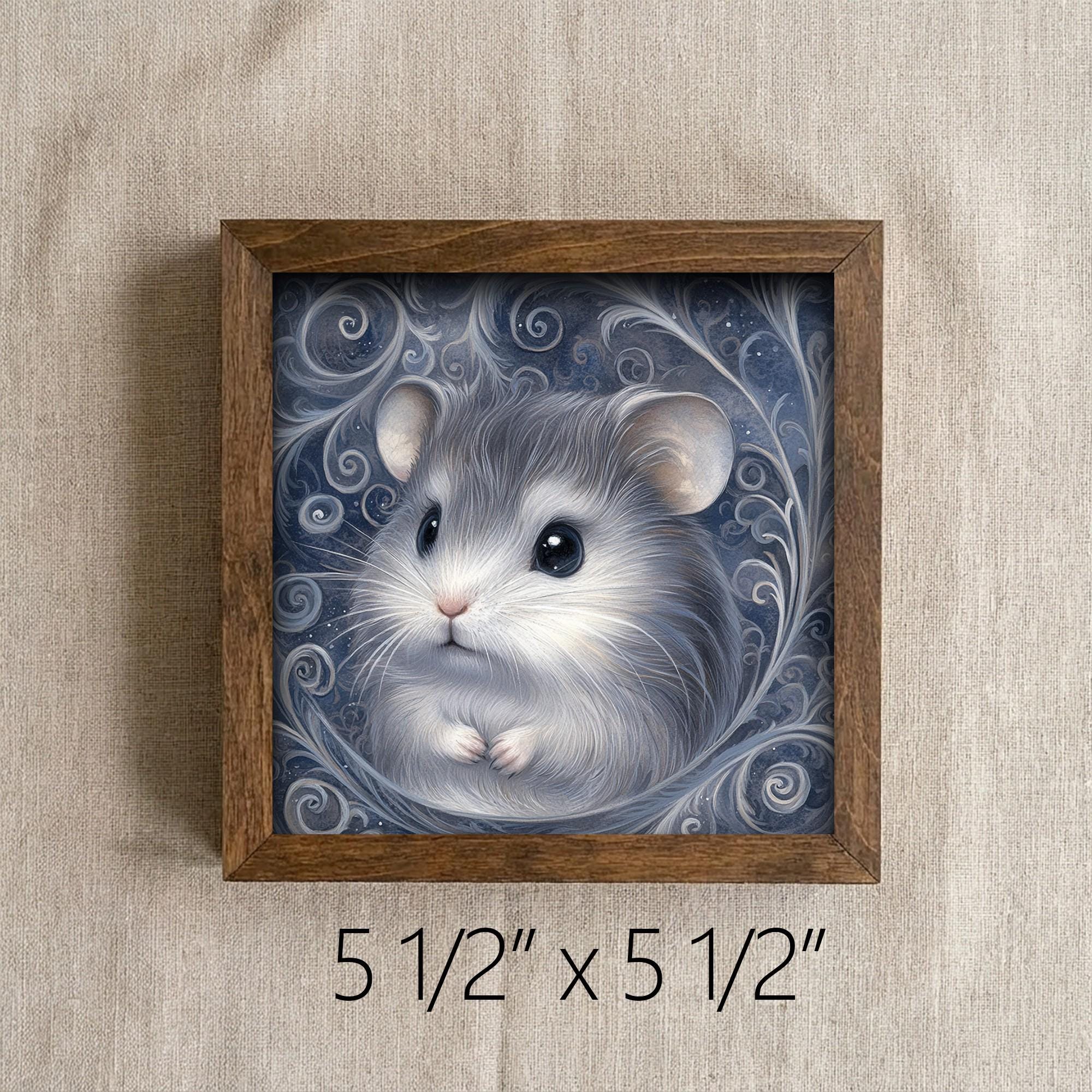 Framed Mouse Art Print | Whimsical Farmhouse Shelf Decor