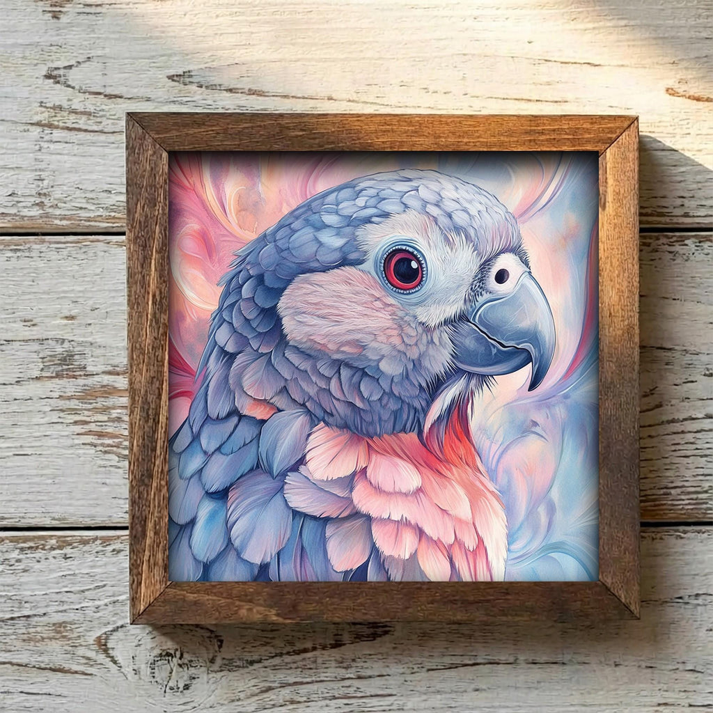 Framed Parrot Art Print | Watercolor Bird Farmhouse Decor
