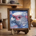 Framed Parrot Art Print | Rustic Bird Wall Decor (Easel Included)