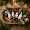 Wood Christmas Gnome Ornaments Set | Rustic Farmhouse Holiday Decor (Set of 3)