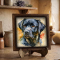 Framed Black Lab Art Print | Rustic Farmhouse Dog Decor
