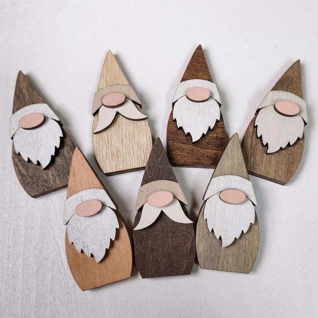 Pocket Gnome Bowl Fillers | Mini Wooden Gnome Set | Tier Tray Decor | Dough Bowl Filler | Farmhouse Gnome Decor | Tiny Collectible Gnomes - TheGrumpyRooster