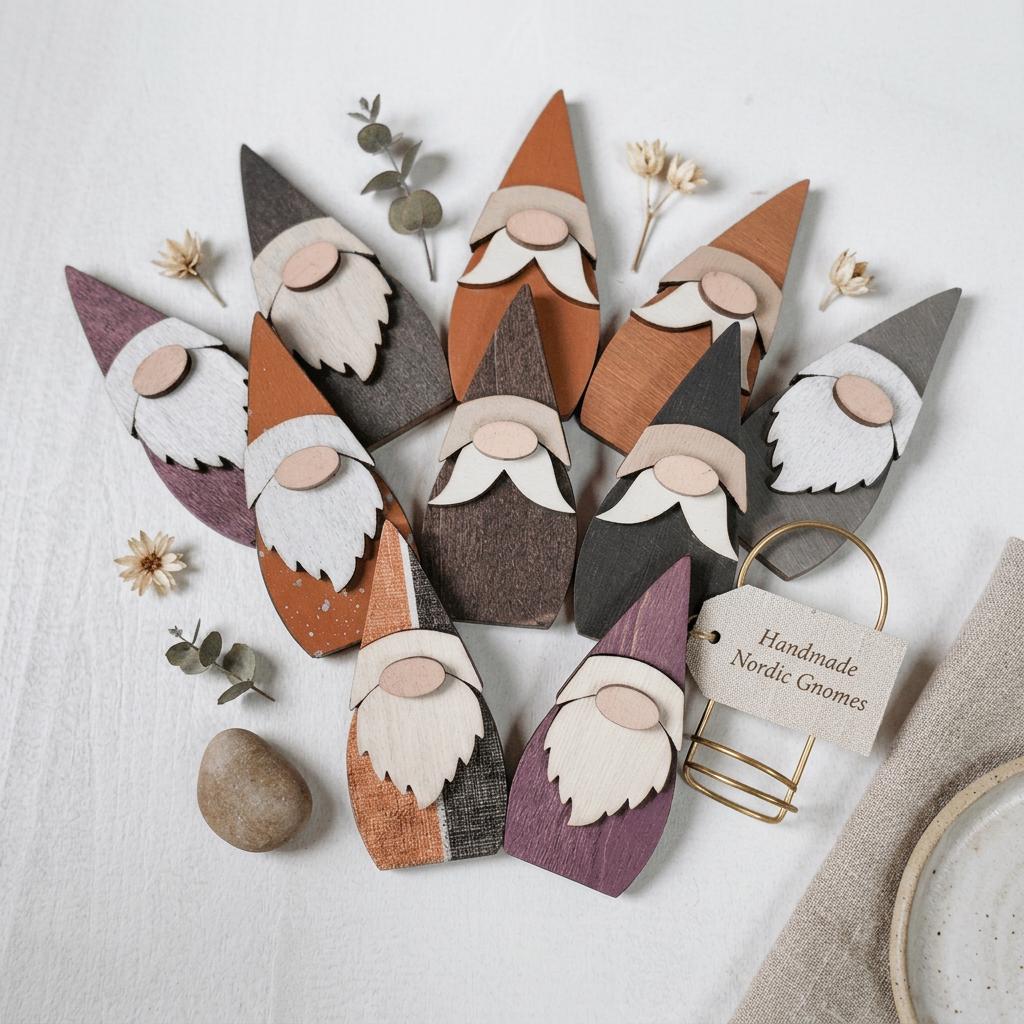 Pocket Gnome Bowl Fillers | Mini Wooden Gnome Set | Tier Tray Decor | Dough Bowl Filler | Farmhouse Gnome Decor | Tiny Collectible Gnomes - TheGrumpyRooster