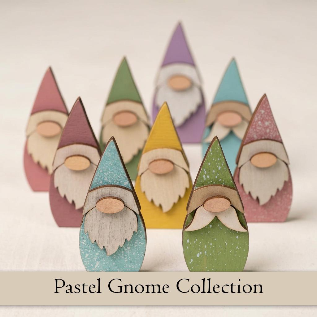 Pocket Gnome Bowl Fillers | Mini Wooden Gnome Set | Tier Tray Decor | Dough Bowl Filler | Farmhouse Gnome Decor | Tiny Collectible Gnomes - TheGrumpyRooster