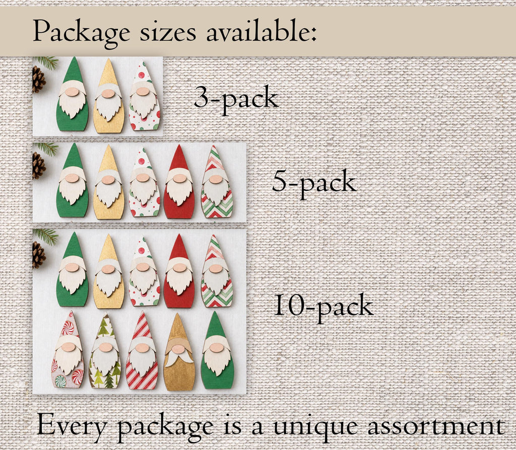 Mini Wooden Holiday Gnomes | Handcrafted Tier Tray Decor, Bowl Fillers, Gift-Giving - TheGrumpyRooster