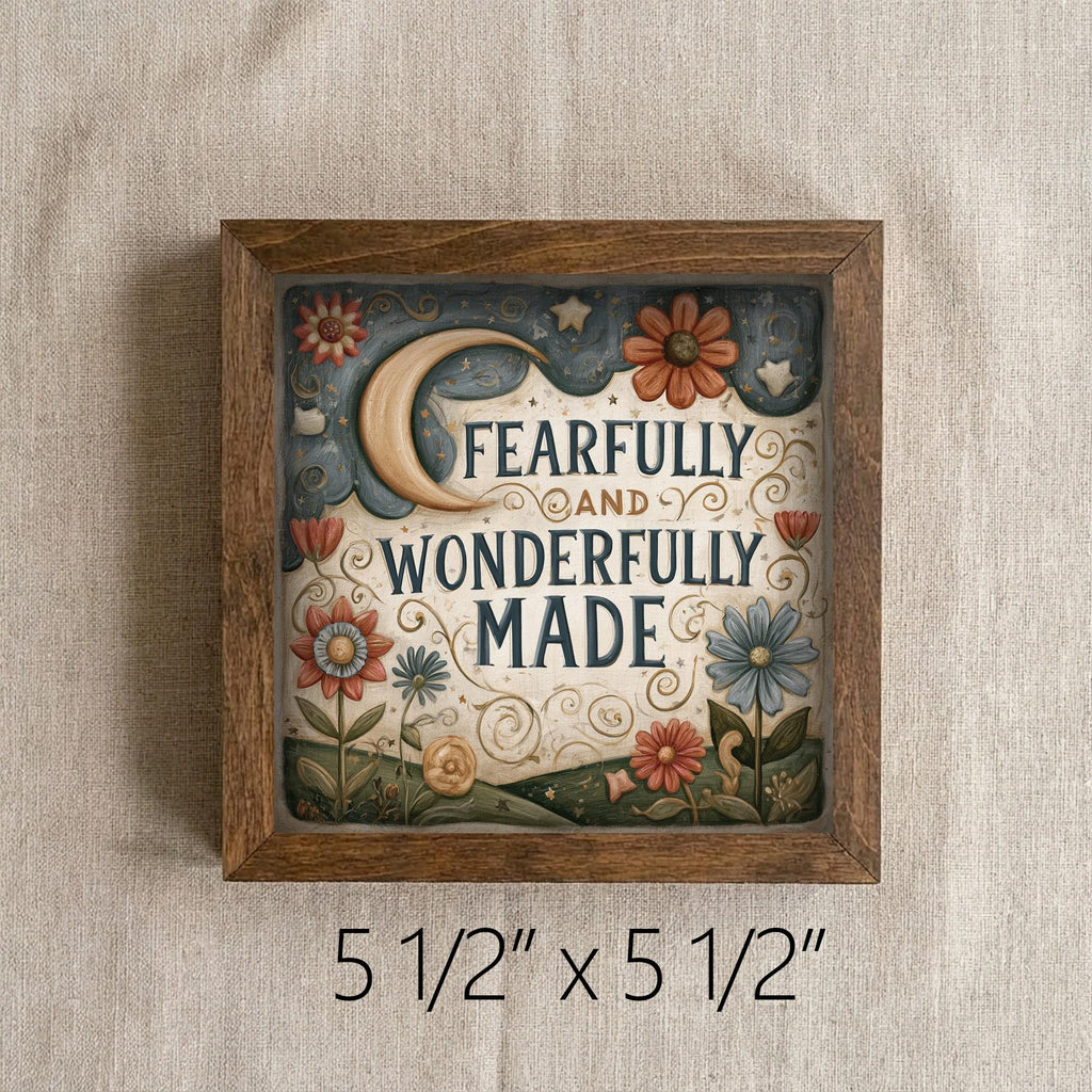 Framed Fearfully and Wonderfully Made Art Print | Faith Tiered Tray Decor