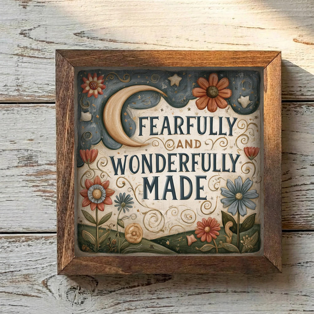 Framed Fearfully and Wonderfully Made Art Print | Faith Tiered Tray Decor