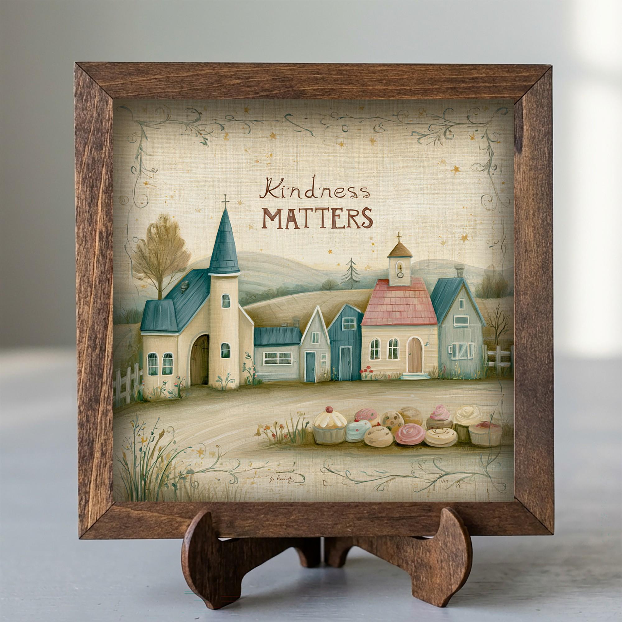 Framed Kindness Matters Art Print | Faith Tiered Tray Decor