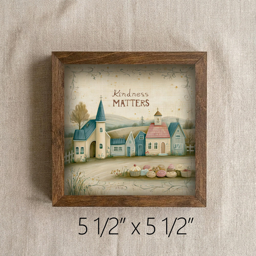 Framed Kindness Matters Art Print | Faith Tiered Tray Decor
