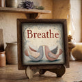 Framed Breathe Bird Art Print | Rustic Farmhouse Tiered Tray Decor