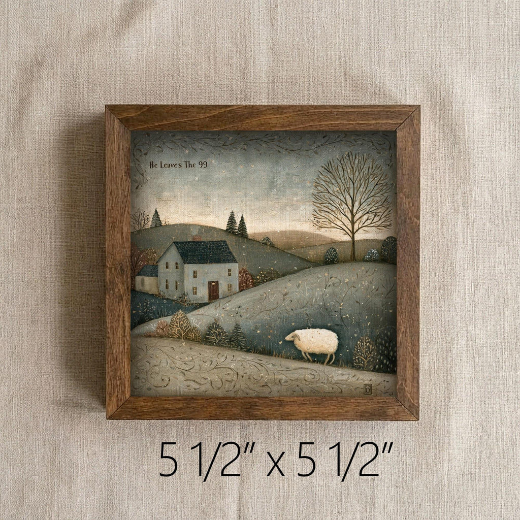 Framed He Leaves The 99 Art Print | Faith Tiered Tray Decor