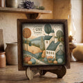 Framed Gather and Give Thanks Art Print | Rustic Farmhouse Tiered Tray Decor