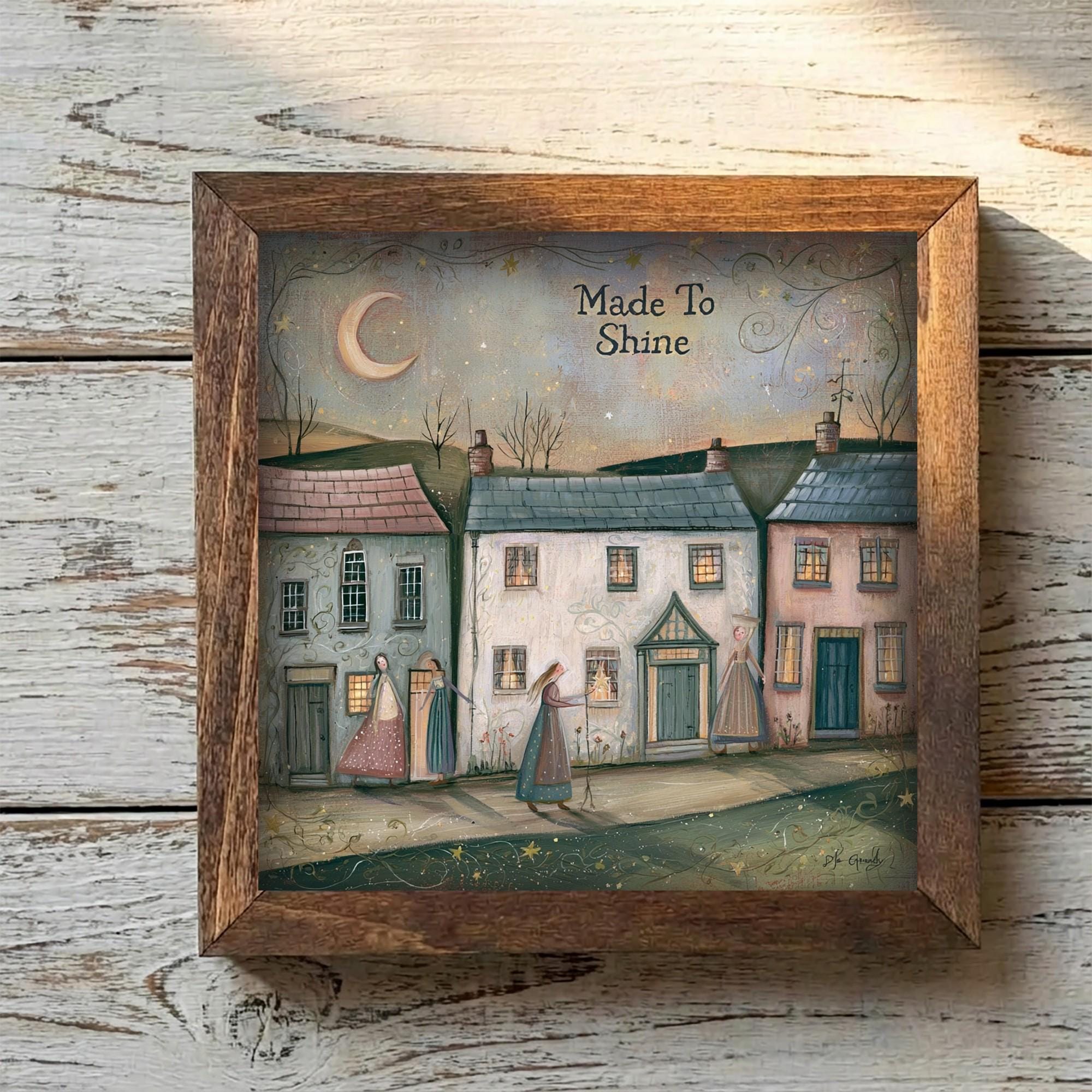 Framed Made to Shine Art Print | Faith Tiered Tray Decor