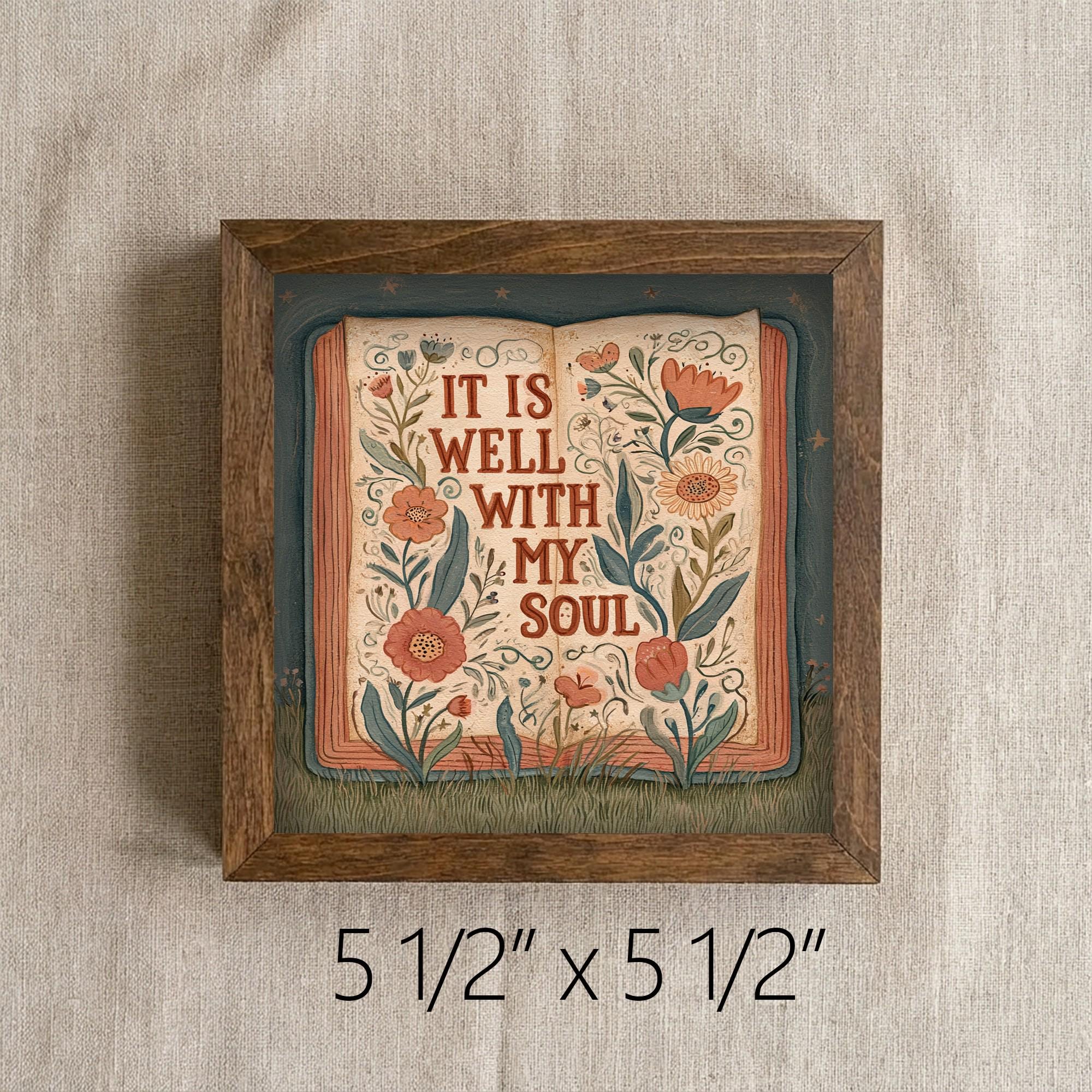 Framed It Is Well With My Soul Art | Faith Tiered Tray Decor