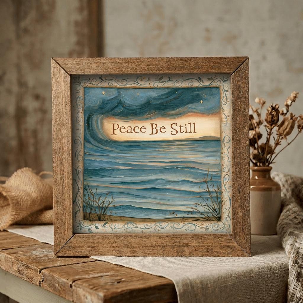 Mini Framed Faith Art Blocks | Rustic Christian Shelf Decor | Choose Your Design | Tiered Tray Decor | Farmhouse Gift - TheGrumpyRooster