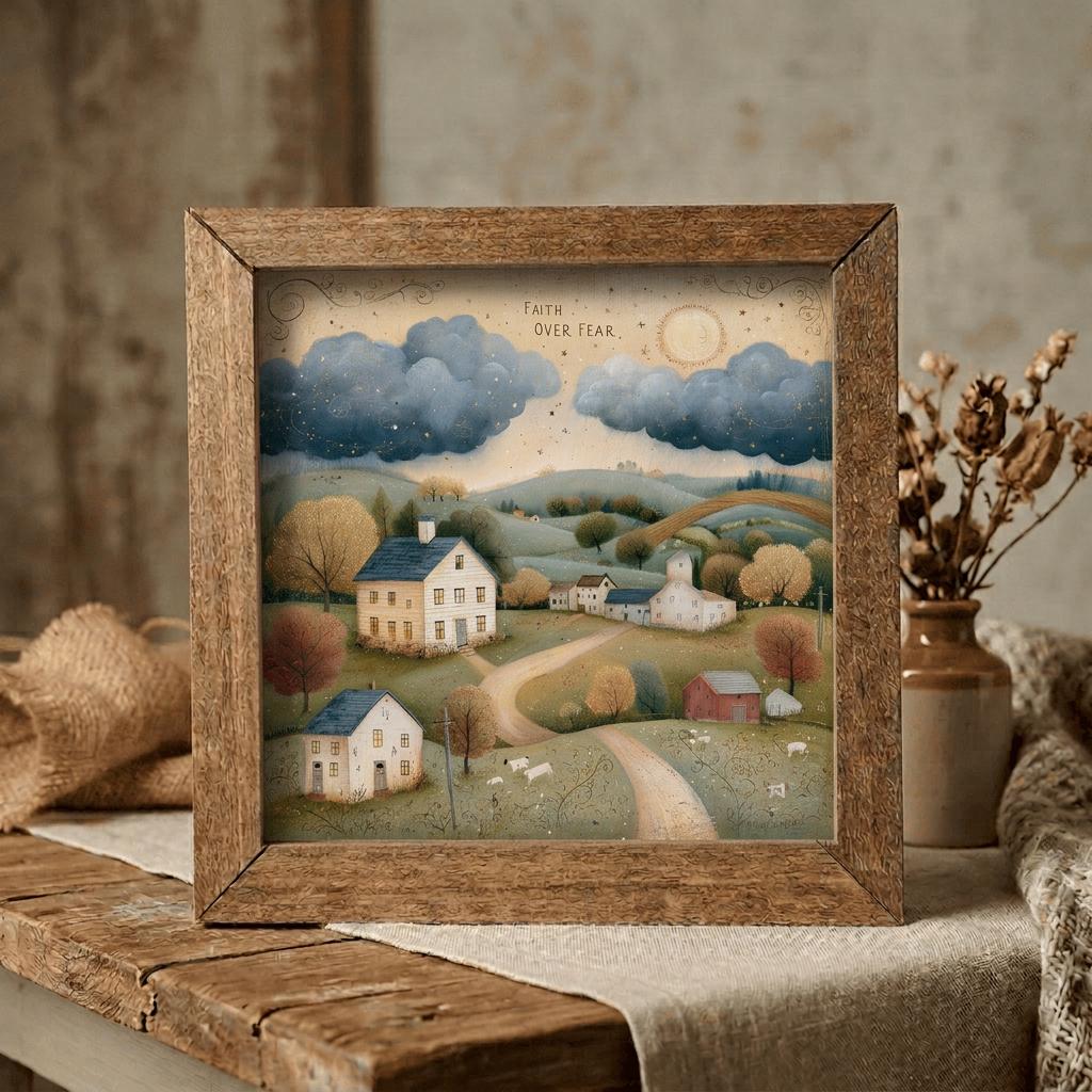 Mini Framed Faith Art Blocks | Rustic Christian Shelf Decor | Choose Your Design | Tiered Tray Decor | Farmhouse Gift - TheGrumpyRooster