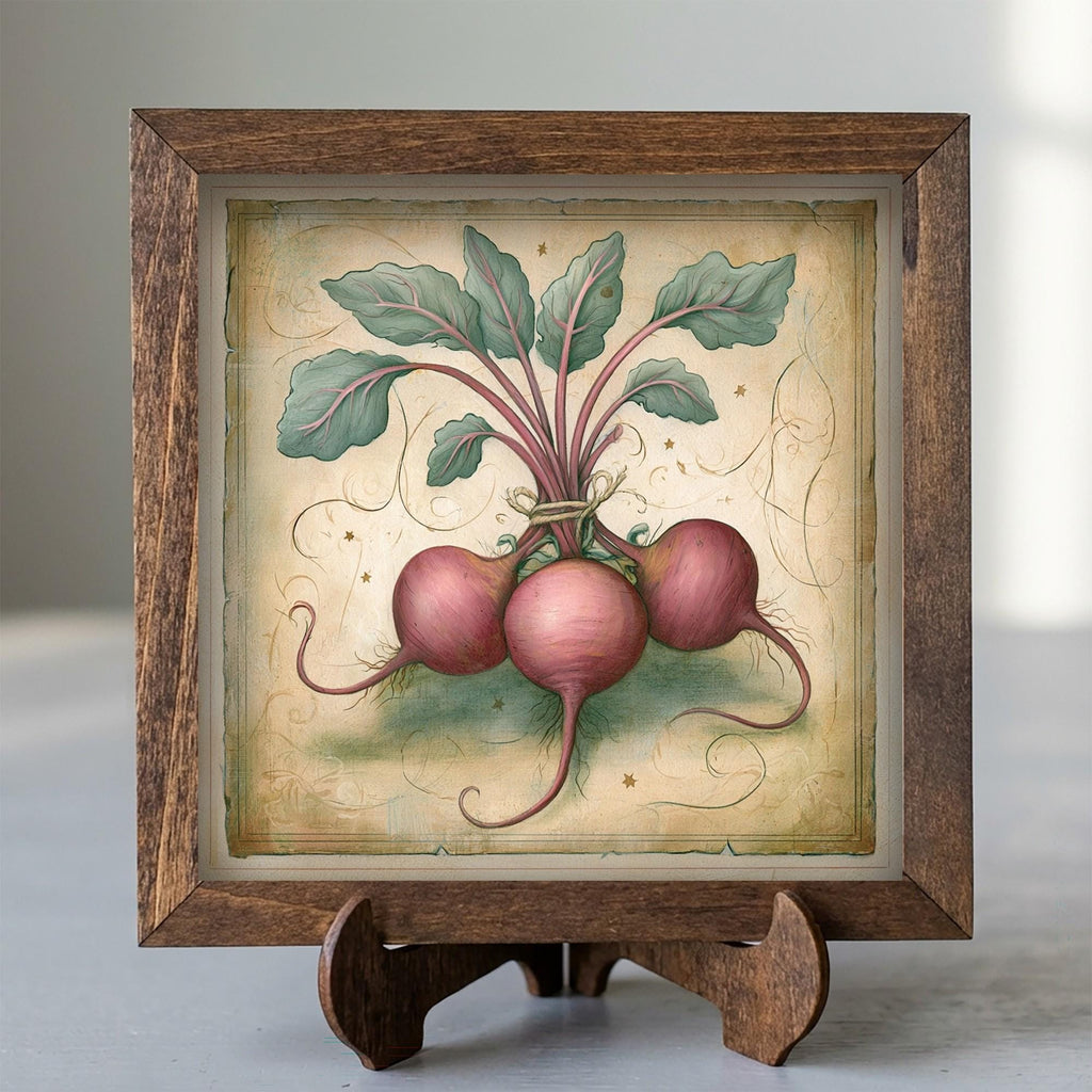 Framed Beet Art Print | Rustic Farmhouse Kitchen Decor