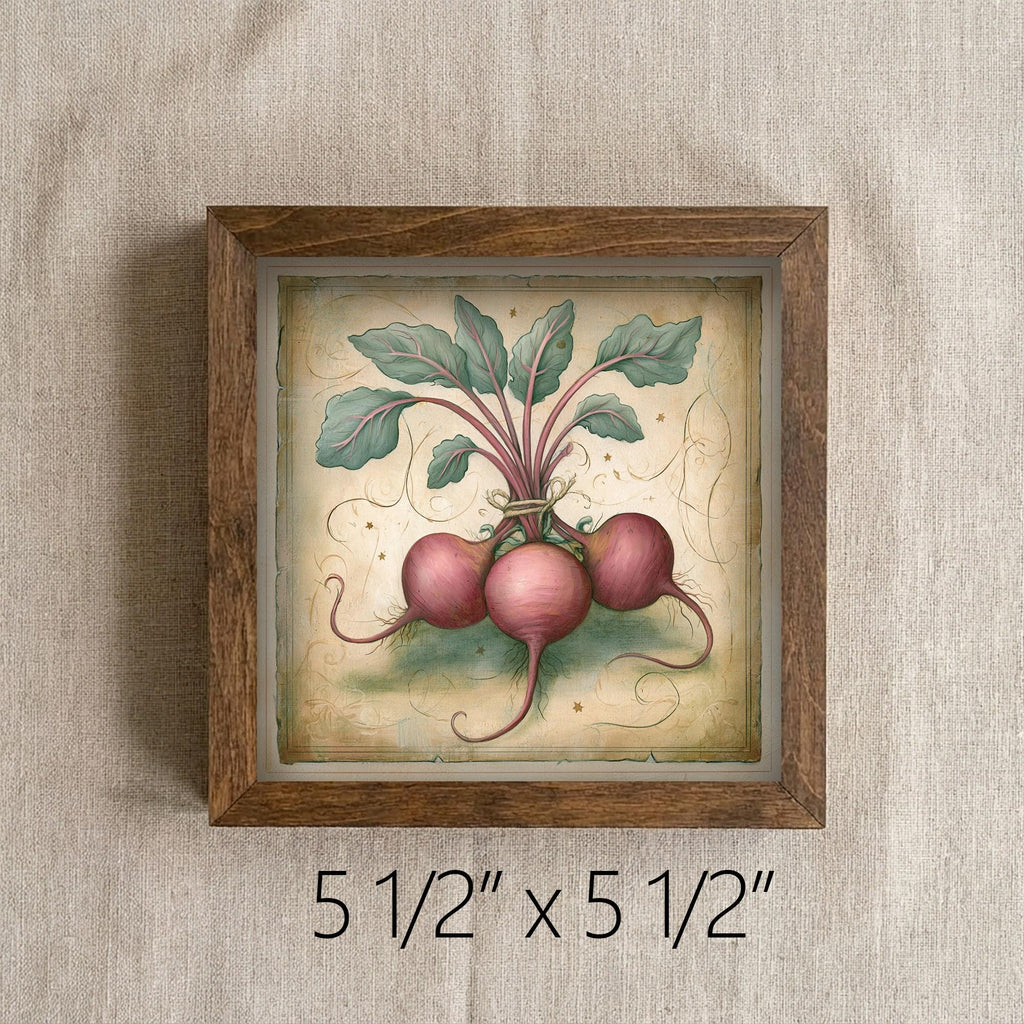 Framed Beet Art Print | Rustic Farmhouse Kitchen Decor
