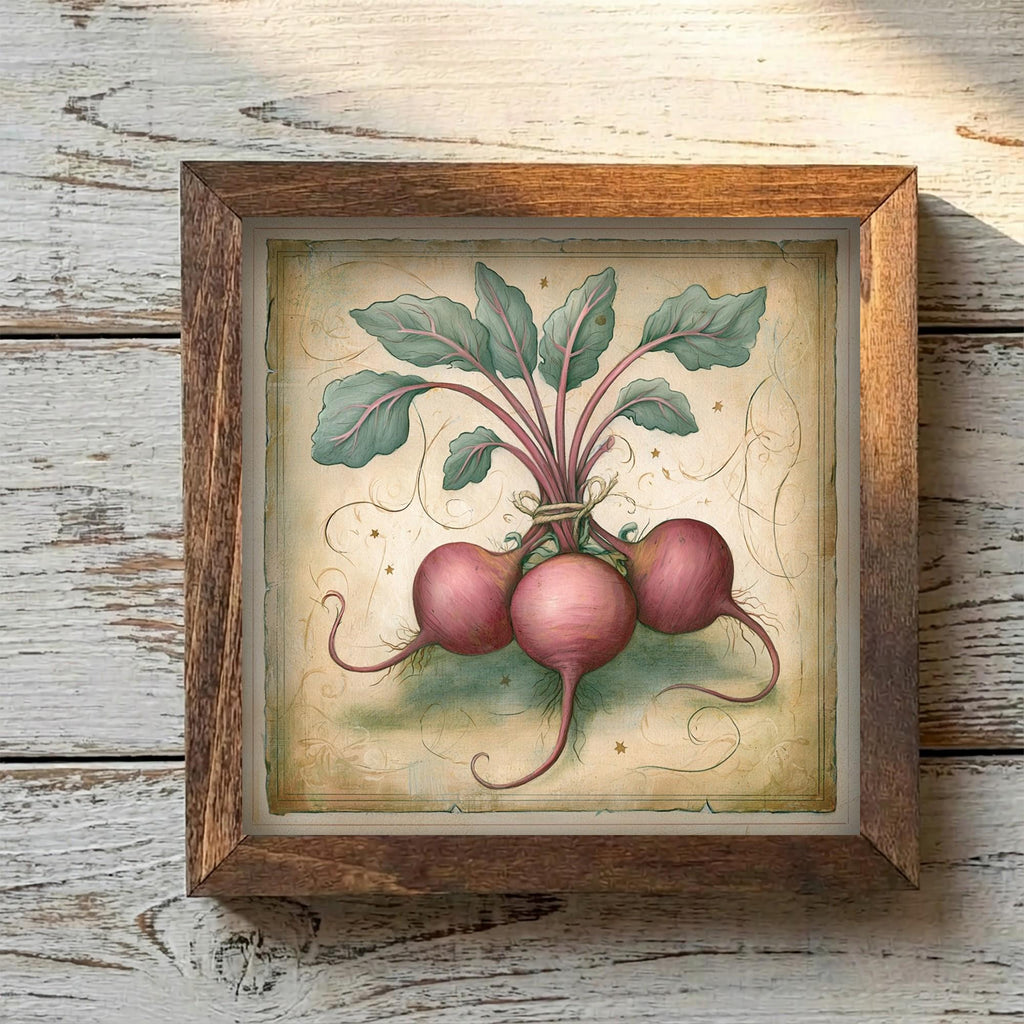 Framed Beet Art Print | Rustic Farmhouse Kitchen Decor