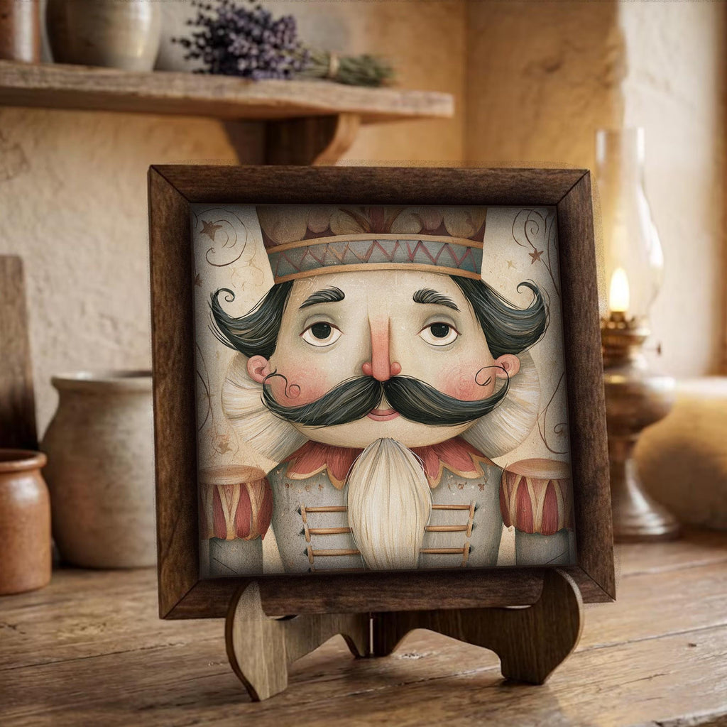 Framed Nutcracker Art Print | Vintage Christmas Shelf Decor