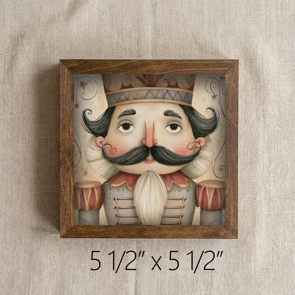 Framed Nutcracker Art Print | Vintage Christmas Shelf Decor