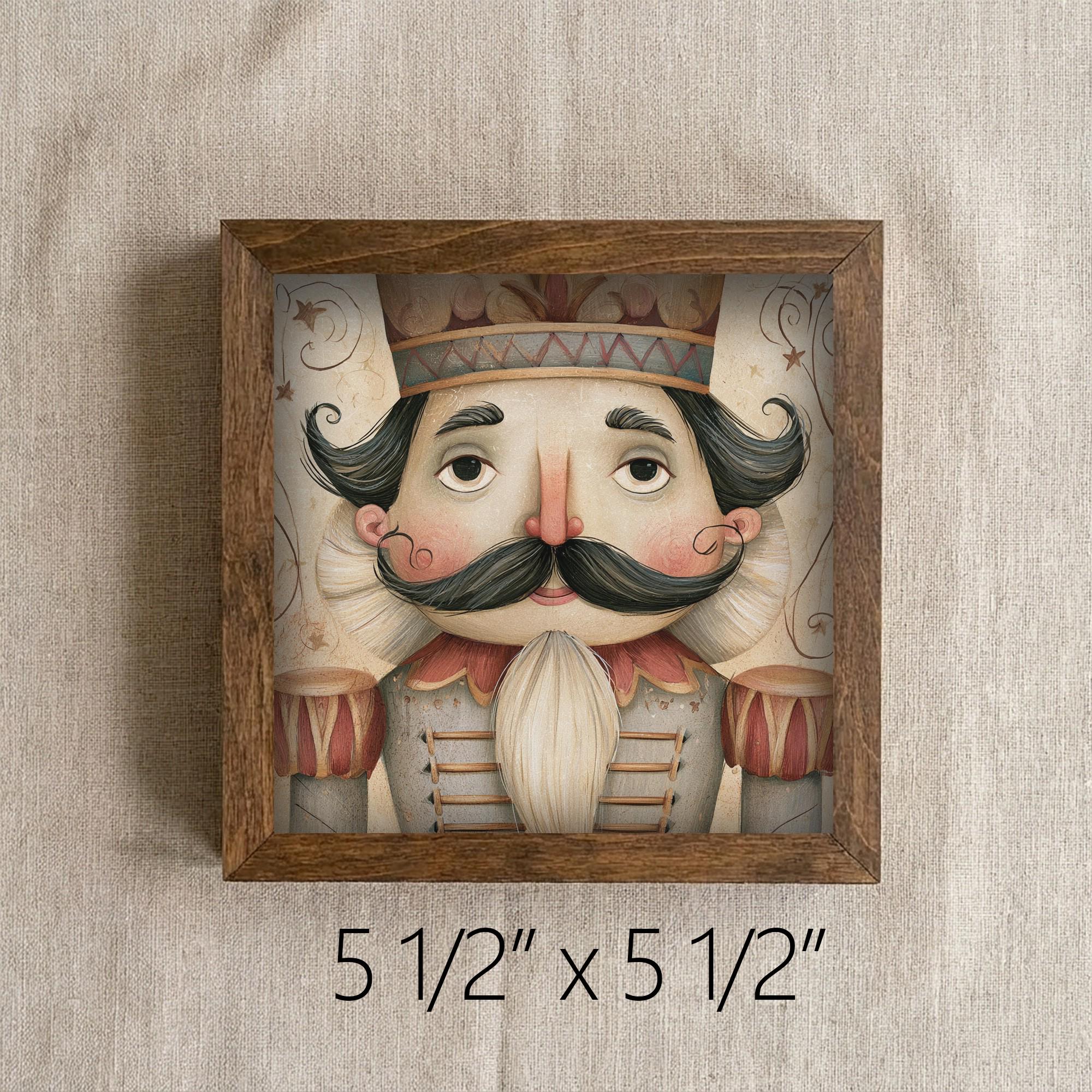 Framed Nutcracker Art Print | Vintage Christmas Shelf Decor